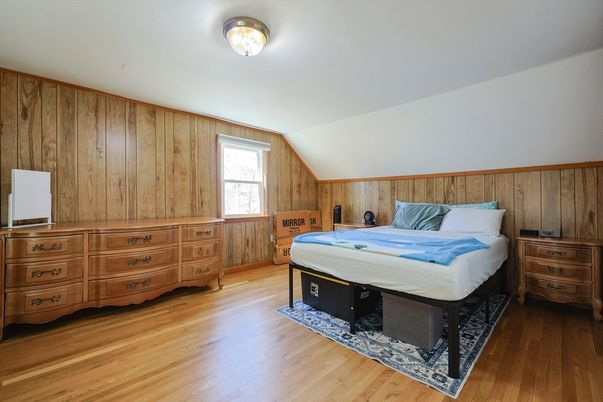 Bedroom, Interior, Wood Texture Flooring, Wooden Walls