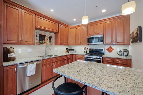 Interior, Kitchen, Pendant Lights, Recessed Lighting, Stainless Steel Appliances