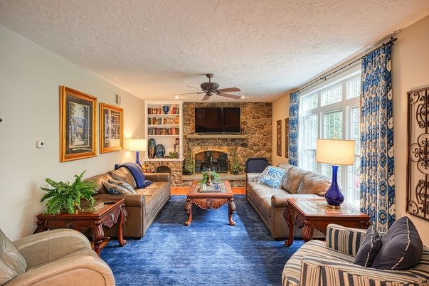 Fireplace, Interior, Living room, Stone Walls