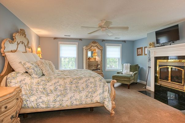 Bedroom, Fireplace, Interior