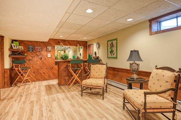 Interior, Recessed Lighting, Wood Texture Flooring, Wooden Walls
