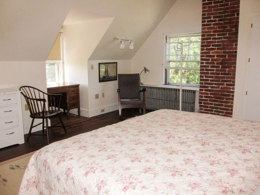 Bedroom, Interior, Stone Walls, Wood Texture Flooring