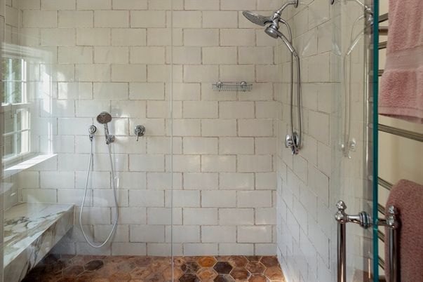 Bathroom, Glass Shower, Interior, Stone Walls