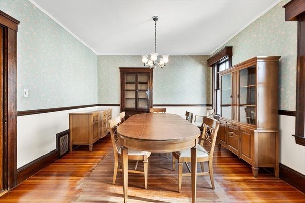 Chandelier, Dining room, Interior, Wood Texture Flooring