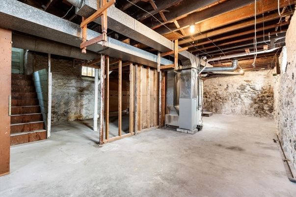 Interior, Stone Walls, Wooden Beams