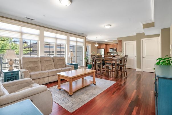 Dining room, Interior, Kitchen, Living room, Pendant Lights, Wood Texture Flooring
