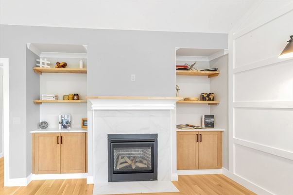 Fireplace, Interior, Wood Texture Flooring