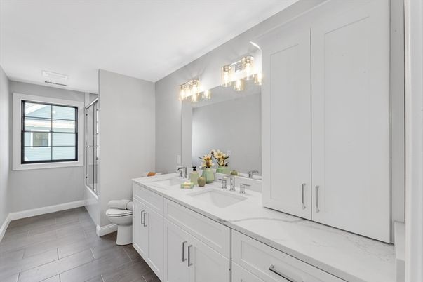 Bathroom, Dual Sink Vanities, Interior, Wood Texture Flooring
