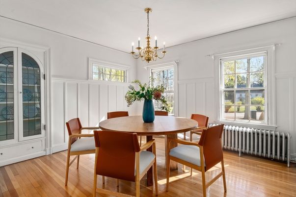 Chandelier, Dining room, Interior, Wood Texture Flooring