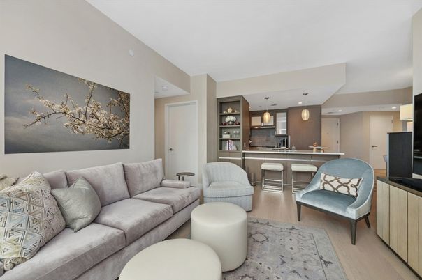 Interior, Kitchen, Living room, Pendant Lights, Recessed Lighting, Wood Texture Flooring