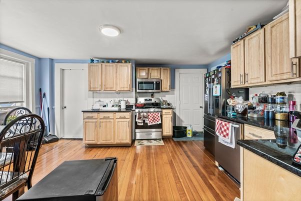 Interior, Kitchen, Stainless Steel Appliances, Wood Texture Flooring