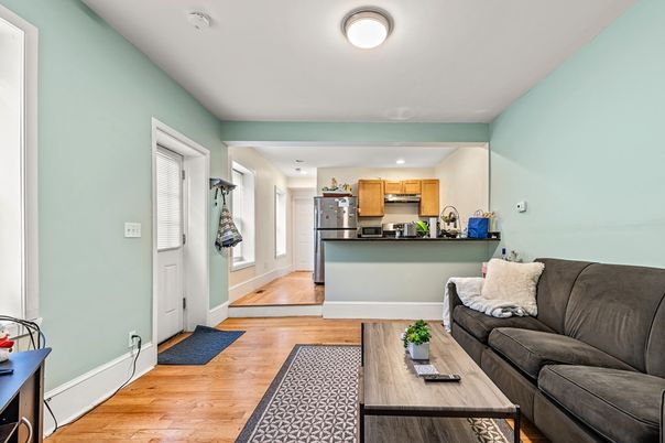 Interior, Kitchen, Living room, Recessed Lighting, Stainless Steel Appliances, Wood Texture Flooring