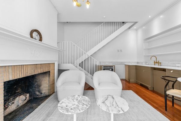 Fireplace, Interior, Recessed Lighting, Wood Texture Flooring