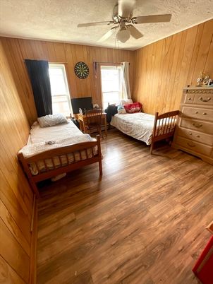 Bedroom, Interior, Wood Texture Flooring, Wooden Walls