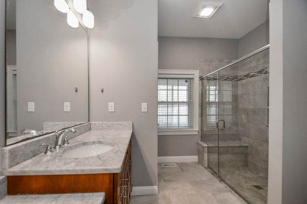 Bathroom, Dual Sink Vanities, Glass Shower, Interior