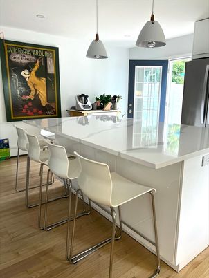 Interior, Kitchen, Pendant Lights, Wood Texture Flooring