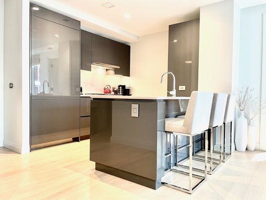 Interior, Kitchen, Recessed Lighting, Wood Texture Flooring