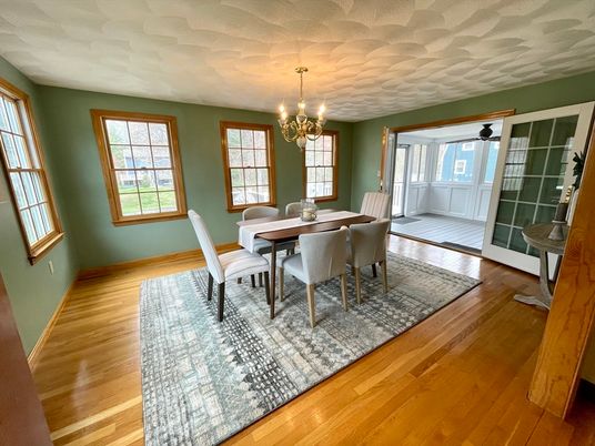 Chandelier, Dining room, Interior, Wood Texture Flooring