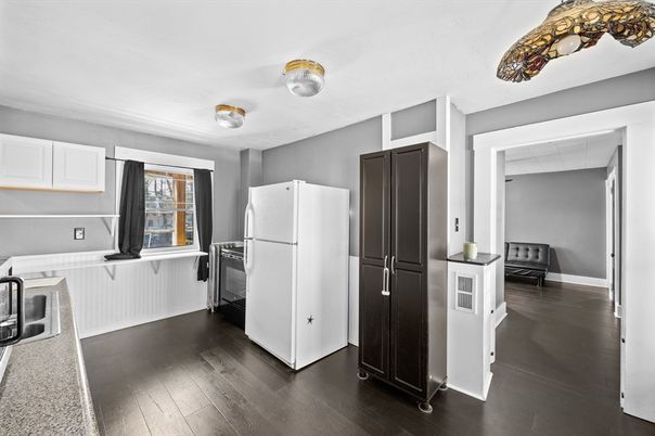 Interior, Kitchen, Stainless Steel Appliances, Wood Texture Flooring