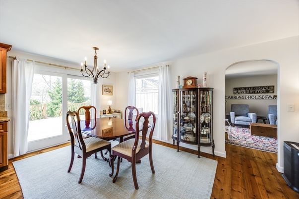 Chandelier, Dining room, Interior, Wood Texture Flooring