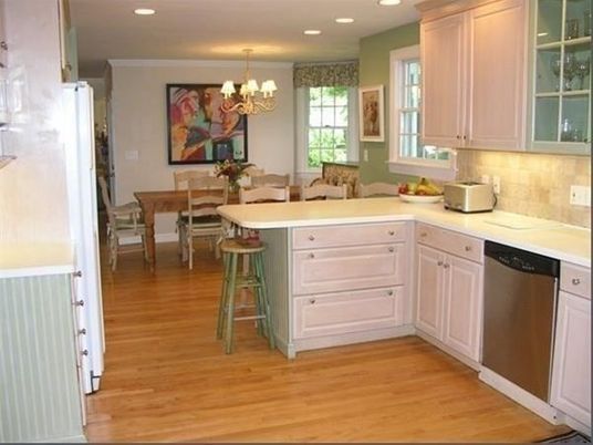Chandelier, Dining room, Interior, Kitchen, Recessed Lighting, Wood Texture Flooring