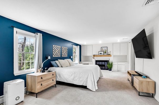 Bedroom, Fireplace, Interior, Recessed Lighting
