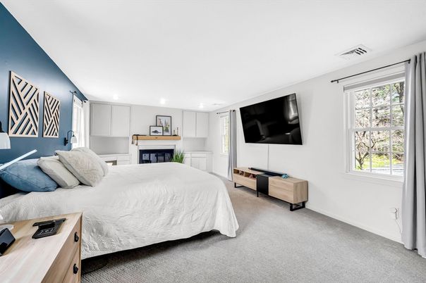 Bedroom, Fireplace, Interior, Recessed Lighting