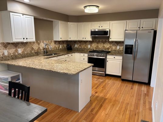 Interior, Kitchen, Stainless Steel Appliances, Wood Texture Flooring