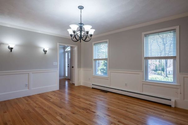 Chandelier, Empty room, Interior, Wood Texture Flooring