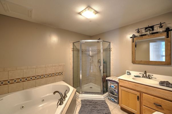 Bathroom, Dual Sink Vanities, Glass Shower, Interior