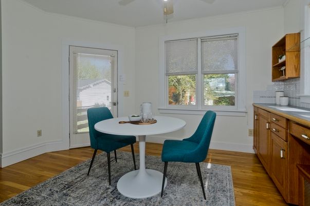 Dining room, Interior, Wood Texture Flooring