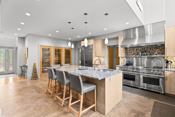 Interior, Kitchen, Pendant Lights, Recessed Lighting, Stainless Steel Appliances