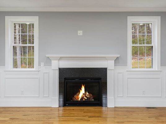 Fireplace, Interior, Wood Texture Flooring