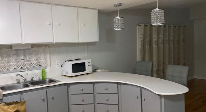 Interior, Kitchen, Pendant Lights, Wood Texture Flooring