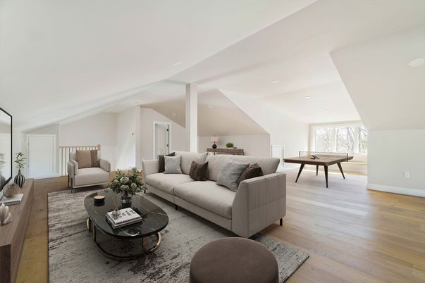 Billiard Table, Game Room, Interior, Living room, Recessed Lighting, Wood Texture Flooring