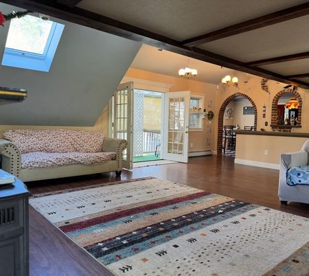 Chandelier, Interior, Wooden Beams, Wood Texture Flooring