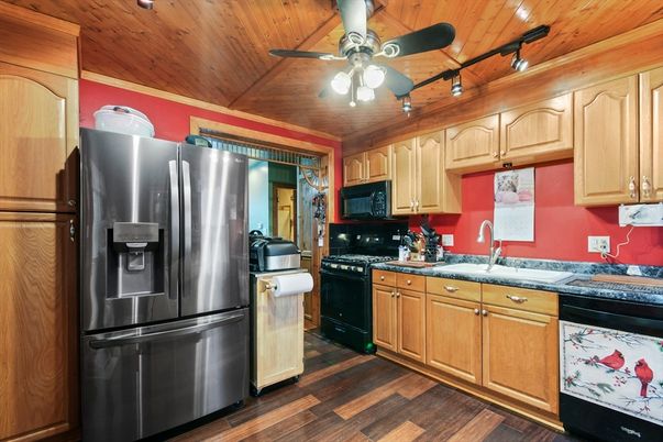 Interior, Kitchen, Wooden Ceilings, Wood Texture Flooring