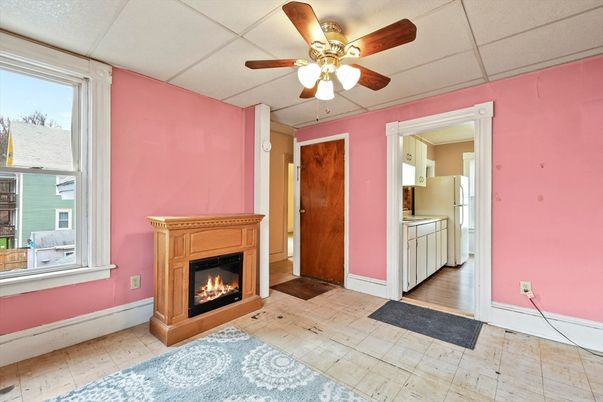 Empty room, Fireplace, Interior
