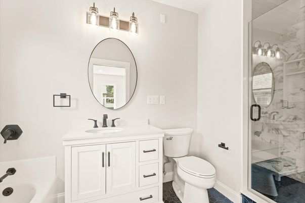 Bathroom, Glass Shower, Interior, Marble Walls