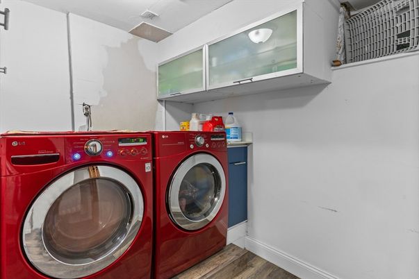 Interior, Washer, Wood Texture Flooring