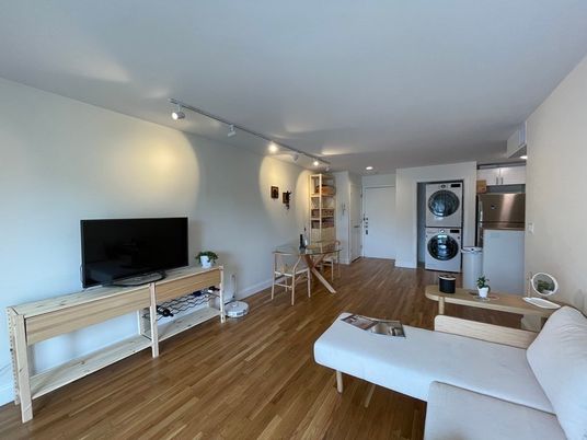 Interior, Washer, Wood Texture Flooring