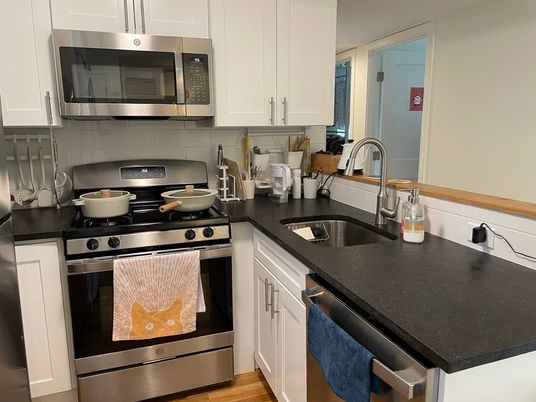 Interior, Kitchen, Stainless Steel Appliances, Wood Texture Flooring