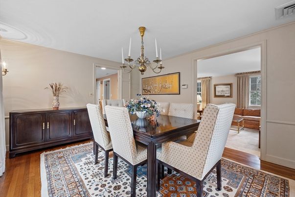 Chandelier, Dining room, Interior, Wood Texture Flooring