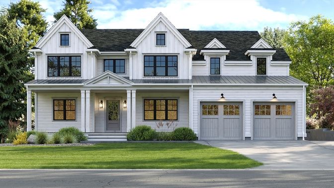 Attached, Exterior, Facade, Farmhouse