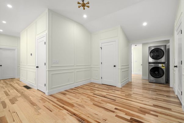 Interior, Recessed Lighting, Utility Closets, Washer, Wood Texture Flooring