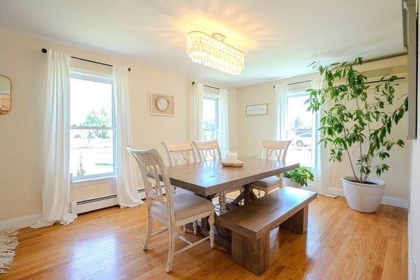 Chandelier, Dining room, Interior, Wood Texture Flooring