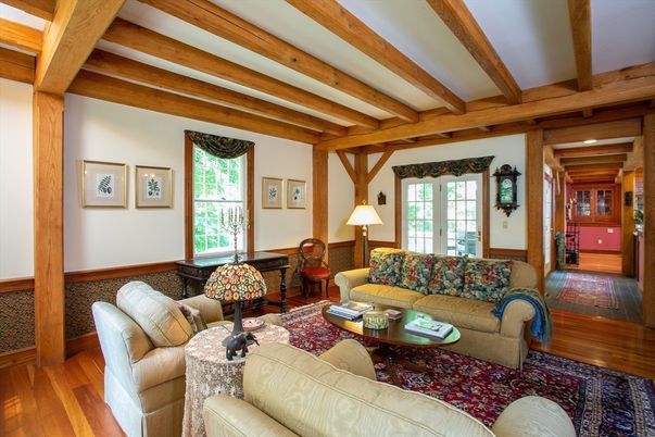 Interior, Living room, Wooden Beams, Wood Texture Flooring