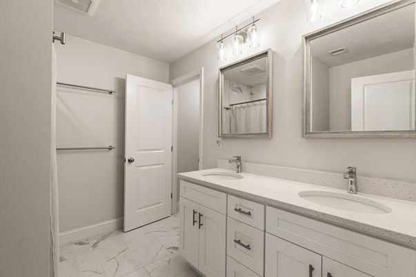 Bathroom, Dual Sink Vanities, Interior, Marble