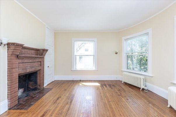 Empty room, Fireplace, Interior, Wood Texture Flooring