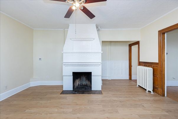 Empty room, Fireplace, Interior, Wood Texture Flooring